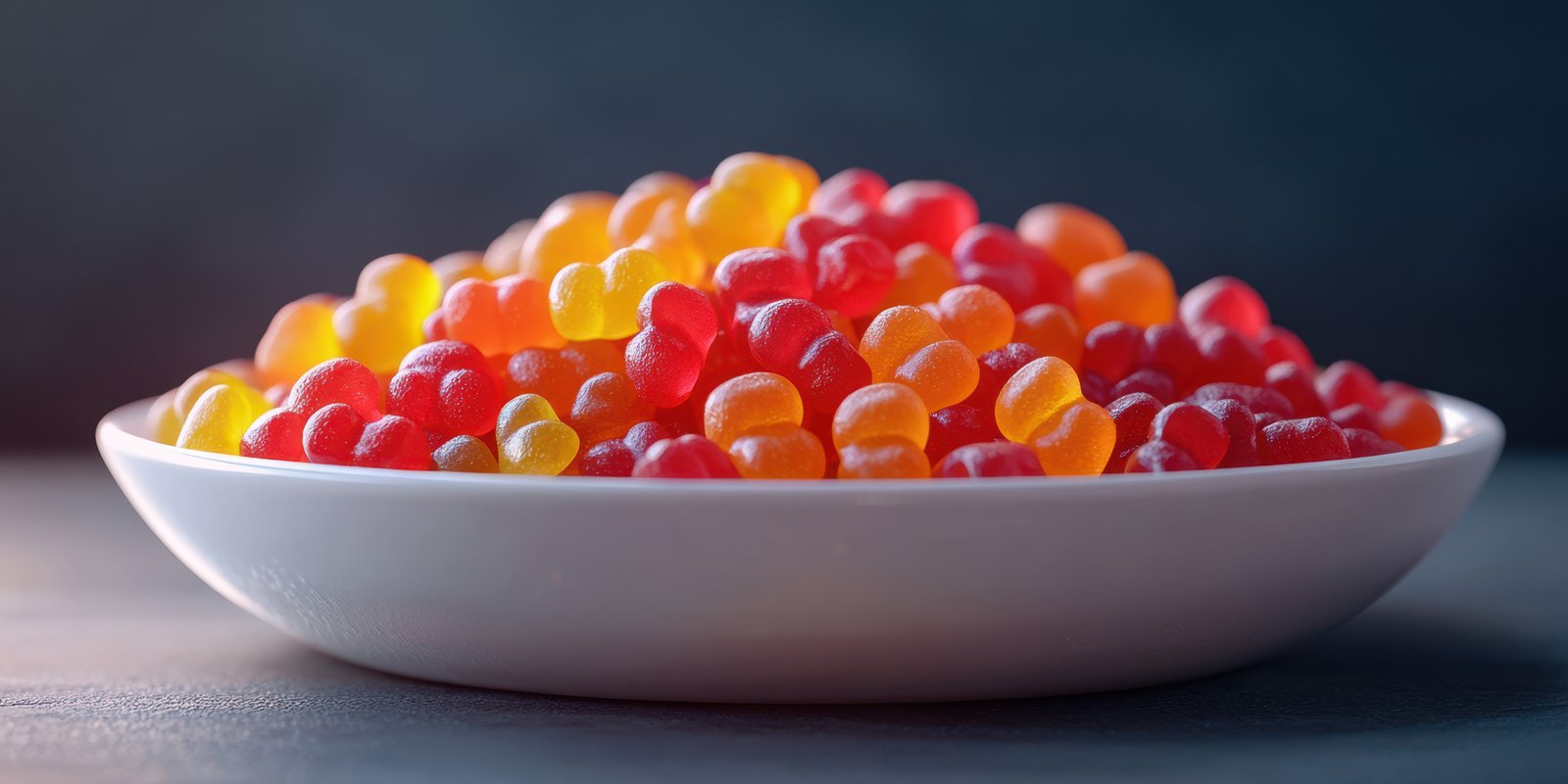 Colorful jelly candies in a bowl ready to be enjoyed for a sweet treat